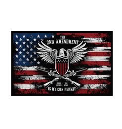 The 2nd Amendment Flag Is My Gun Permit 3x5 FT 90x150cm State Flag Festival Party Gift 100D Polyester Indoor Outdoor Printed s7817239
