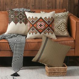 Pillow Case Bohemian national retro picture pillowcase printing series decorative home square office cushion cover 231025