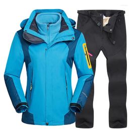 Outdoor Jackets Winter Women's Ski Suit Thick Warm Skiing Snowboard Jacket Pants Sets Windproof Waterproof Hiking Snow Clothing
