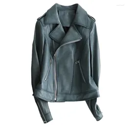 Women's Leather 2023 Real Jacket Women Genuine Sheepskin Jackets For Vintage Coat Short Biker Coats Veste Cuir Femme
