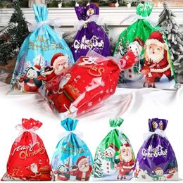 Gift Wrap 5PCS Merry Christmas Bags Santa Claus Xmas Tree Packing Happy Year 2023 Candy