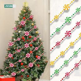 Christmas Decorations 24Meter Colourful Candy Pendant Garland Ins Nordic Series Sweets Ball String Handmade Nursery Children Room Tree Decor 231025