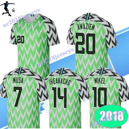 2018 Nigerias National Team Mens Soccer Jerseys MIKEL MUSA EKONG IHEANACHO AWAZIEM Home Football Shirts Adult Uniforms