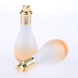Makeup Brushes Empty Refillable Glass Lotion Pump Bottle Cosmetic Container 2pcs