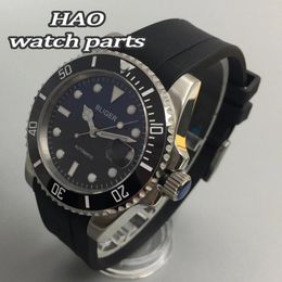 Wristwatches Waterproof Sterile Dial 25 Jewels PT5000 NH35A Selfwinding Black Diving Men Watch Glide Lock Screw Crown