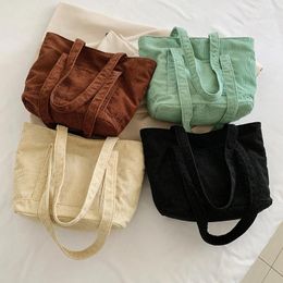 Evening Bags Fashion Tote Shoulder Bag Corduroy Underarm Hasp Buckle Lightweight Vintage Ladies Girl Clutches For Travel Holiday