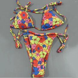 Women's Swimwear 2-piece Sexy Push Up Bikinis Split Strap Swimsuit Summer Spaghetti Bikini Swimwears Tankinis Set Party Sets