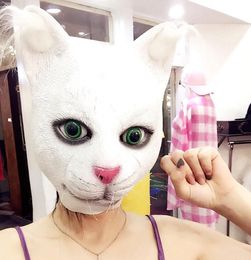 Funny Halloween Cute Realistic Cat Latex Mask Adult Full Face Latex Mask Halloween Masquerade Cosplay Party Mask4716932