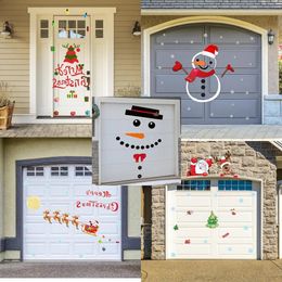 Christmas Decorations Creative Christmas Merry Letter Snowman Dinosaur Deer Head Christmas Door Sticker Holiday Decoration Garage Door Wa 231024