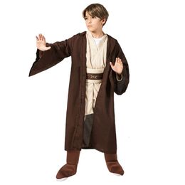 cosplay Cafele Movie Star Kids Children Jedi Obi Wan Kenobi Tunic Robe Cloak Cosplay Full Set Halloween Costume High Qualitycosplay
