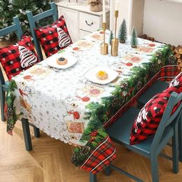 Christmas Decorations Christmas kitchen Decoration Table Cover Creative Printed Tablecloth Desktop Decoration for Home Xmas Ornaments Year 2024 231025