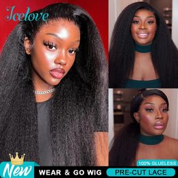 Lace Wigs 4x4 5x5 Lace Closure Wig Wear and Go Glueless Wig Human Hair Kinky Straight Wigs Pre Cut Glueless Wig Human Hair Ready to Wear 231024