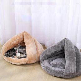 Kennels Pet Dog Cat Bed Thicken Warm Mat Puppy Deep Sleeping Bag Kennel Dogs Cats House Sofa Cushion Pets Products Wholesale
