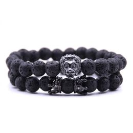 2PCS set bead Charm bracelet buddha bracelets paracord natural stone lion bracelet men pulseras hombre bracciali uomo mens bracele266q