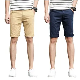 Men's Shorts Size 28-38 Men Summer Fashion Casual Bermuda Cotton Stretch Slim Short Pants Black Khaki Grey Dark Blue