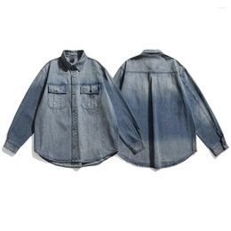 Men's Vests Vintage Washed Denim Coat Fashion Design Male Casual Street Trendy Cardigan Simple