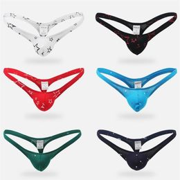 Underpants Men's Underwear Low Waist T-back Ice Silk G-string Briefs Sexy Breathable Tangas Thong Lingerie Fashion Breathless2256