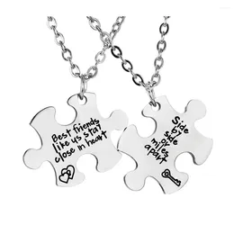 Pendant Necklaces Good Sister Necklace Split Friendship Girl Jewellery Puzzle Titanium Steel Matching Lovers Stainless