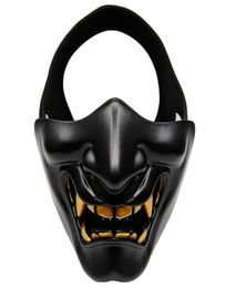 Party Masks Halloween Costume Cosplay Half Face Evil Demon Grimace Kabuki Samurai Prajna Hannya Oni Tactical Mask9117731