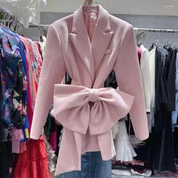 Women's Suits Women Blazer 2023 Winter Design Sense Fashion Bow Suit Coat Elegant Ladies Jackets Y4504