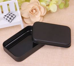 Rectangle Tin Box Black Metal Container Tin Boxes Candy Jewellery Playing Card Storage Boxes Gift Packaging C375