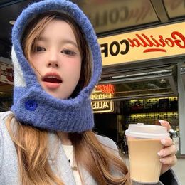 Beanie Skull Caps Kpop Colour Women Girl Y2K BEANBalaclava Knit Scarf Hat Outdoor Winter Ski Full Face Mask Fashion Warm Crochet Hood Bonnets 231025