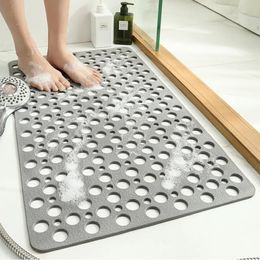 Bath Mats Solid Colour TPE Bathroom Toilet Suction Cup Foot Pad Household Bathroom Hydrophobic Floor Mat Bath Room Bathtub Non-slip Mat 231024