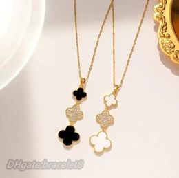 2023 Designer Classic Four-leaf Clover Necklace Female Clavicle Chain Pendant Brand 18k Gold Women Necklaces For Wedding Party Top Quality Jewelry-Gift