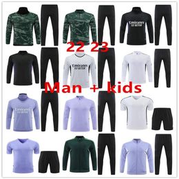 22 23 Adults and children Tracksuits Sets Long sleeve jacket set 2022 2023 chandal survetement TRAINING suit men kids kit202j