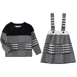 Pullover Autumn Kids Boys Girls Long Sleeve Sweater Grid Braces Dress Children Clothing Winter Baby Plover Sweaters Y1024 Drop Deliv Dh8Ra