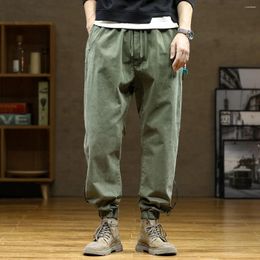 Men's Tracksuits Elmsk Spring And Autumn Military Green Pants For Japanese Loose Large Size Workwear With Elastic Waist L