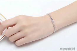 Bangle Authentic S925 Sterling Silver Heart Bracelet Bangle For Women Girl Lady Wedding Birthday Gift R231025