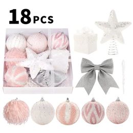 Christmas Decorations 18pcs Tree Baubles Ball Xmas Bubbles Creative Paint Pendant Balls Party Wedding Festival Decor 231025