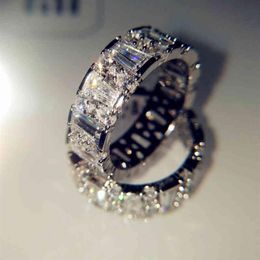 18K White Natural 5 Carats Moissanite Jewellery Gemstone Bizuteria Solid 18 K Gold Anillos De Ring for Women Men Accessories306I