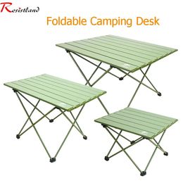 Camp Furniture Folding Camping Table Outdoor BBQ Backpacking Aluminium Alloy Portable Durable Barbecue Desk Furniture Computer Lightweight 231024