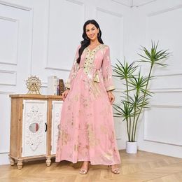 Ethnic Clothing Luxury Party Evening Dresses Moroccan Pink Robe Eid Muslim Women Clothes Dubai Abaya Turkey Gowns Arab Islamic Kaftan