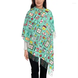 Ethnic Clothing Female Large Proud To Be A Scarves Women Winter Fall Thick Warm Tassel Shawl Wrap Health Care Nursing Scarf