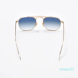 Brand Sunglasses Women Men Classic Vintage Alloy Frame Tempered Glass Gradient Lens Sheep Leather Foot Sleeve