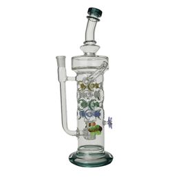 K-24 Hookahs Glass Bong Recycler Smoking Water Pipe Dab Rig 30cm Height with 14mm Joint