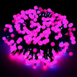 Christmas Decorations Colourful Cherry ball Outdoor LED String Lights Garland Waterproof Fairy Light Wedding Party Holiday Garden Decor 231025