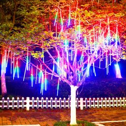 Party Decoration Christmas Decorations Meteor shower Led string lights Street garden tree decoration Outdoor New Year fairy Navidad 231025