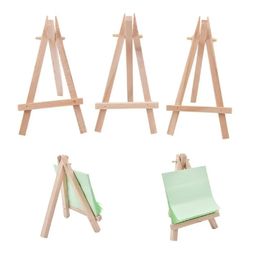 8x15cm Natural Wooden Mini Tripod Easel Wedding Decoration Painting Small Holder Menu Board Accessoriy Stand Display Holders 352QH