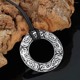 Pendant Necklaces Nordic Viking Amulet Drgon Dreki Jormungand Necklace Stainless Steel With Rune Gift Bag