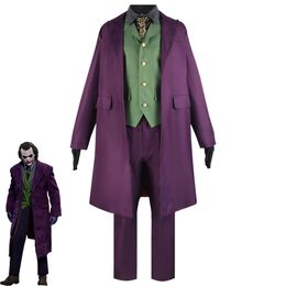 DC Movie Batman Dark Knight Cosplay Costume The Purple Clown Heath Ledger Costume For The Halloween Dance Performance Costume Full Set 1051