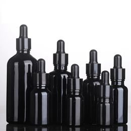 Perfume Bottle 10pcs/lot 10ml 15ml 30ml 50ml Glass Black Dropper Bottles Essential Oil Bottles For Perfume Armatherapy Makeup Containers 231024