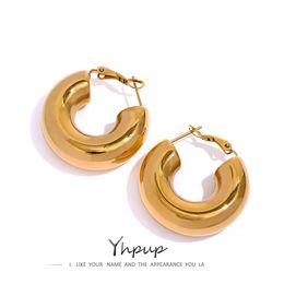 Hoop Huggie Stainless Steel Golden Minimalist Hoop Earrings Temperament Fashion Charm Trendy Jewellery For Women Party Drop Delivery D Otlab