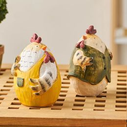Christmas Decorations Pastoral Home Decoration Chicken Statue Kawaii Room Decoration Resin Chicken Sculpture and Figurine Desk Ornament Craft Gifts 231025