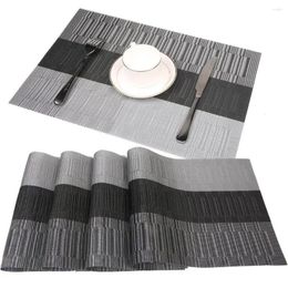 Table Mats 1/2/4pcs Washable Rectangular Placemats 30x45cm Kitchen Dining Mat Heat Resistant Decorative Non-slip Cup Pad Gray