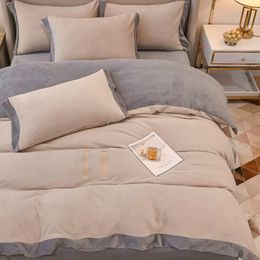 Bedding thicken coral fleece Bedding Four-piece bed set Besigner bedding sets Luxurious shaker flannel Bed sheets Contact us to view pictures with LOGO