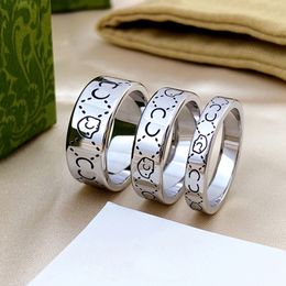 Designer Ring Fashion Unisex Couple Rings Skeleton Design for Man Women Different Widths Wedding Jewelry Gifts 5 Style High Quality